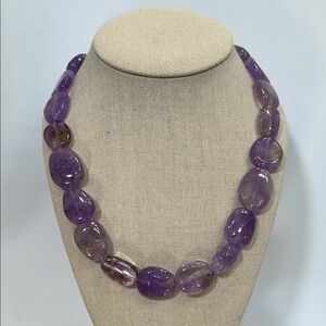 Amethyst necklace made with 925 sterling silver clasp